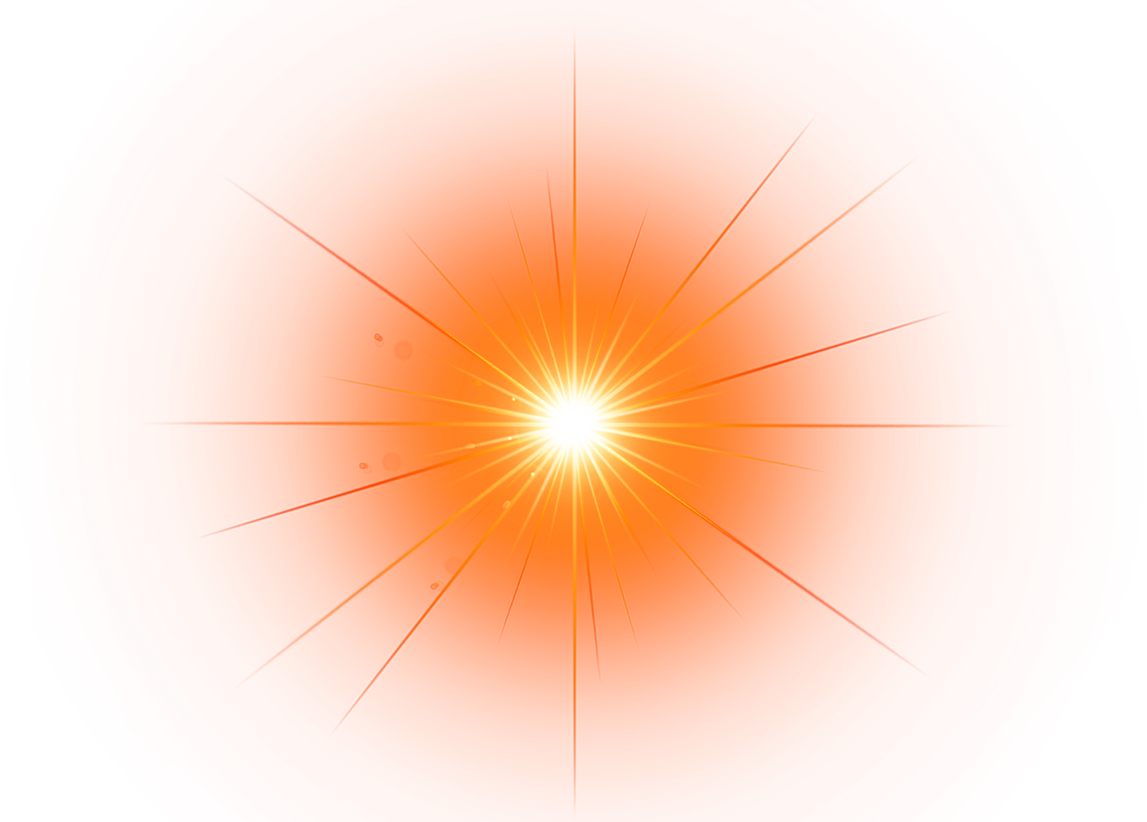 orange starburst lights Isolated on transparent background PNG file